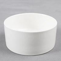 HKM-108819 Stylish Bamboo Wood Frame Ceramic Pet Bowl in Monochrome Colors