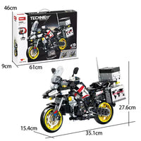 HKM-108947 1/6 Scale Technic Motorcycle Building Block Set - 1424 Pieces, Modern Bricks for Ages 2 and Up