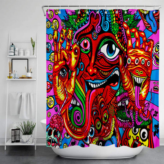 HKM-109011 All-Polyester Digital Print-Free Shower Curtain in Multiple Colors and Sizes