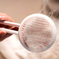 HKM-109395 Automatic Pet Hair Remover Grooming Comb for Dogs and Cats with Comfortable Grip and High-Density Pin Teeth