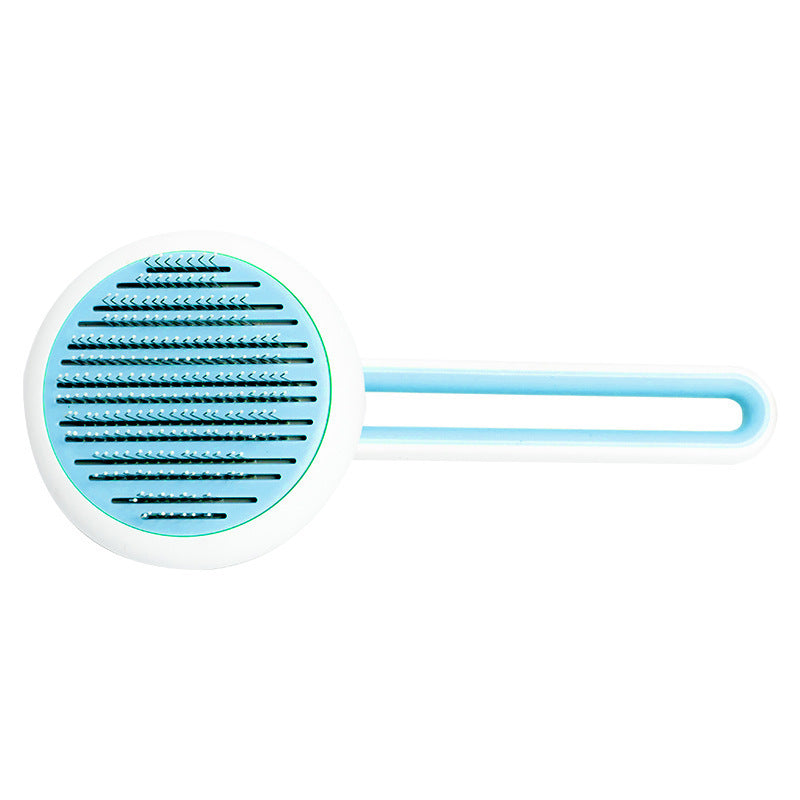 HKM-109395 Automatic Pet Hair Remover Grooming Comb for Dogs and Cats with Comfortable Grip and High-Density Pin Teeth
