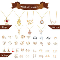 HKM-109587 Countdown Christmas Decoration Set Blind Box - 24 Random Jewelry Pieces Including Necklaces, Rings, and Ear Studs for Teens (Ages 7-14)