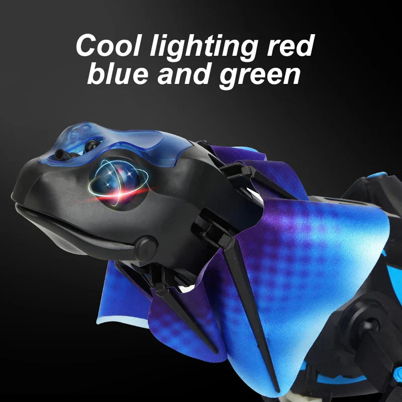 HKM-110035 Remote Control Infrared Chameleon Lizard Robot Toy with 3 Color Lights for Ages 6+