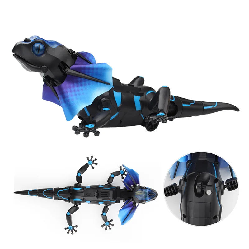 HKM-110035 Remote Control Infrared Chameleon Lizard Robot Toy with 3 Color Lights for Ages 6+