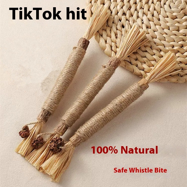 HKM-110099 Funny Cat Molar Bite Stick Toy - Cotton Thread Chew Toy for Pets