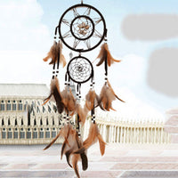 HKM-110163 Dreamcatcher Wind Chimes - 16*75cm, High-Quality Feathers, Eco-Friendly Wooden Beads, Natural Shells