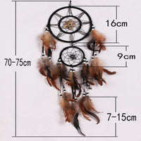 HKM-110163 Dreamcatcher Wind Chimes - 16*75cm, High-Quality Feathers, Eco-Friendly Wooden Beads, Natural Shells