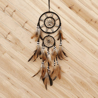 HKM-110163 Dreamcatcher Wind Chimes - 16*75cm, High-Quality Feathers, Eco-Friendly Wooden Beads, Natural Shells