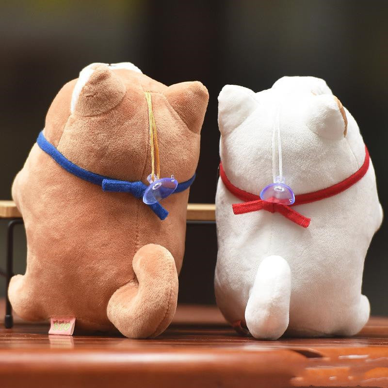 HKM-110291 Adorable Brown and White Shiba Inu Plush Doll - Wedding-Style Soft Toy, 20cm & 30cm