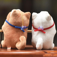 HKM-110291 Adorable Brown and White Shiba Inu Plush Doll - Wedding-Style Soft Toy, 20cm & 30cm