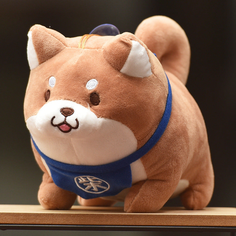 HKM-110291 Adorable Brown and White Shiba Inu Plush Doll - Wedding-Style Soft Toy, 20cm & 30cm