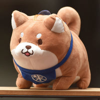 HKM-110291 Adorable Brown and White Shiba Inu Plush Doll - Wedding-Style Soft Toy, 20cm & 30cm