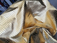 HKM-110291 Gold and Silver Crocodile Texture PVC Leather Fabric for Handbags and Accessories