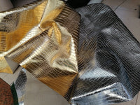 HKM-110291 Gold and Silver Crocodile Texture PVC Leather Fabric for Handbags and Accessories