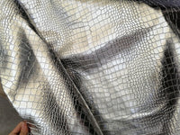 HKM-110291 Gold and Silver Crocodile Texture PVC Leather Fabric for Handbags and Accessories