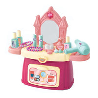 HKM-110291 Light Music Handbag Makeup Toy Set for Kids - Pink Vanity Table Accessories for Girls Ages 2 to 7