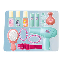HKM-110291 Light Music Handbag Makeup Toy Set for Kids - Pink Vanity Table Accessories for Girls Ages 2 to 7