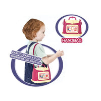 HKM-110291 Light Music Handbag Makeup Toy Set for Kids - Pink Vanity Table Accessories for Girls Ages 2 to 7