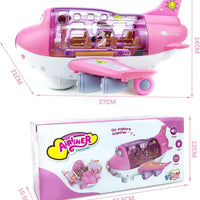 HKM-110419 Die-Cast Electric Toy Plane with LED Flashing Lights and Sounds for Kids, 360-Degree Rotating Aircraft, Unisex Ages 2-13
