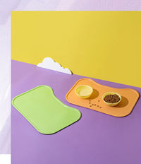 HKM-110419 Pet Silicone Placemats for Dogs and Cats - Waterproof and Easy to Clean, Available in Green, Pink, Yellow