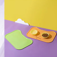 HKM-110419 Pet Silicone Placemats for Dogs and Cats - Waterproof and Easy to Clean, Available in Green, Pink, Yellow