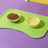 HKM-110419 Pet Silicone Placemats for Dogs and Cats - Waterproof and Easy to Clean, Available in Green, Pink, Yellow
