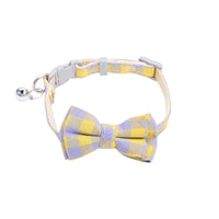 HKM-110483 Adjustable Plaid Bow Tie Collar for Small Dogs and Cats with Bell - Christmas Style Safety Design