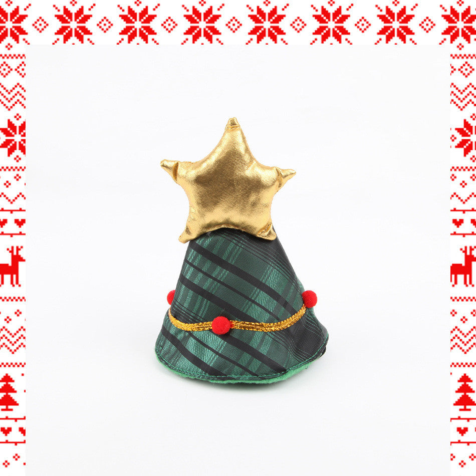 HKM-110483 Christmas-Themed Cape Pet Costume with Star Hat for Cats - Suitable for Pets 6-15 kg