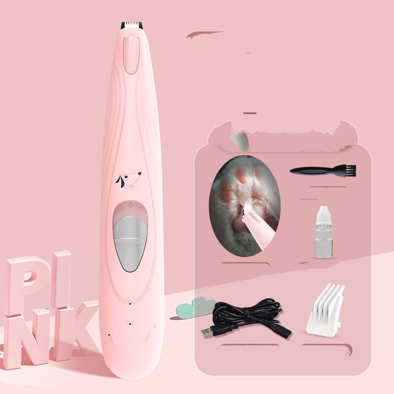 HKM-110547 Rechargeable Pet Paw Hair Trimmer with LED Light and Upgraded Cutter Head for Easy Grooming