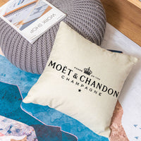 HKM-110675 Linen Letter Pattern Throw Pillowcase with Peach Skin Finish, 45x45 cm
