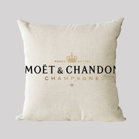 HKM-110675 Linen Letter Pattern Throw Pillowcase with Peach Skin Finish, 45x45 cm