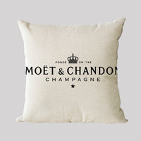 HKM-110675 Linen Letter Pattern Throw Pillowcase with Peach Skin Finish, 45x45 cm