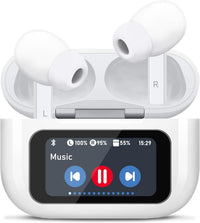 HKM-110675 Wireless Bluetooth Touchscreen Earbuds with ANC and ENC Noise Cancellation, Hi-Fi Sound, Comfortable Fit, Compatible with Android and iOS