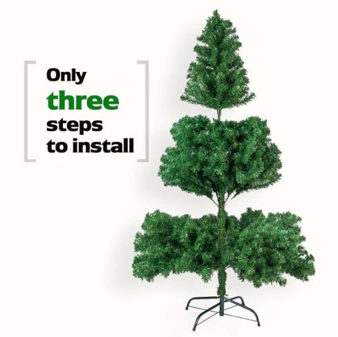 HKM-110739 5.5ft Green PVC Christmas Tree with 850 Branches and Metal Base