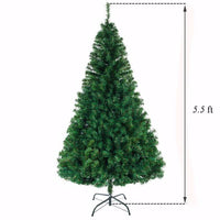 HKM-110739 5.5ft Green PVC Christmas Tree with 850 Branches and Metal Base