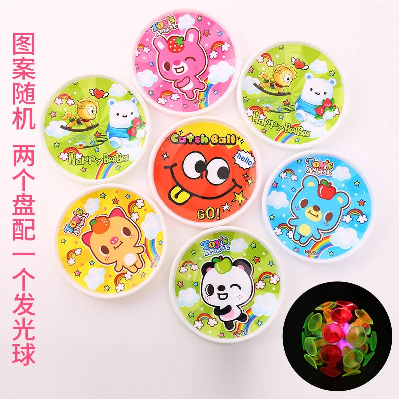 HKM-110867 Glowing Suction Cup Ball Set for Outdoor Sports – Sticky Throwing & Catching Toy for All Ages