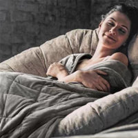 HKM-110931 Cotton Gravity Blanket for Relaxation - Dark Gray, Available in Multiple Weights