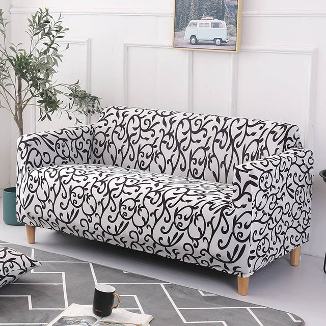 HKM-110995 Elastic Slipcover for 3-Seat Sofa - Polyester Blend, Fits 190-230cm