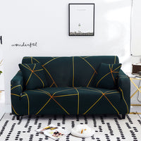HKM-110995 Elastic Slipcover for 3-Seat Sofa - Polyester Blend, Fits 190-230cm