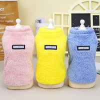 HKM-111059 Cozy Fleece Clothes for Cats - Warm Winter & Fall Apparel in Yellow, Pink, and Blue