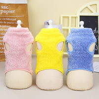 HKM-111059 Cozy Fleece Clothes for Cats - Warm Winter & Fall Apparel in Yellow, Pink, and Blue
