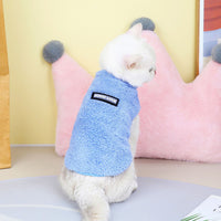 HKM-111059 Cozy Fleece Clothes for Cats - Warm Winter & Fall Apparel in Yellow, Pink, and Blue