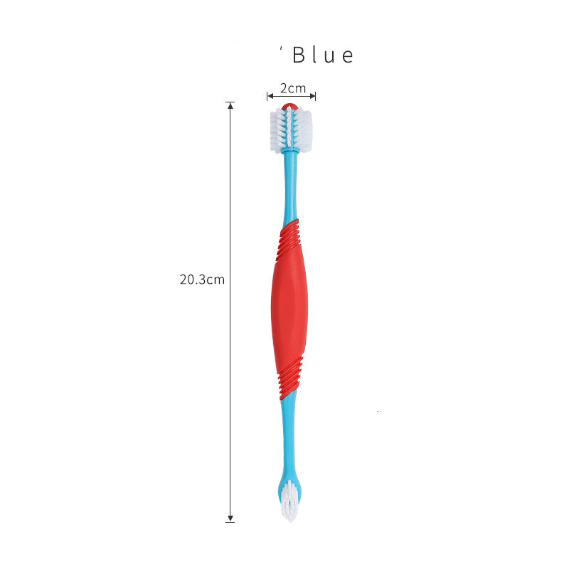 HKM-111059 Pet Dental Supplies Fingers Double-headed Toothbrush Teeth Cleaning