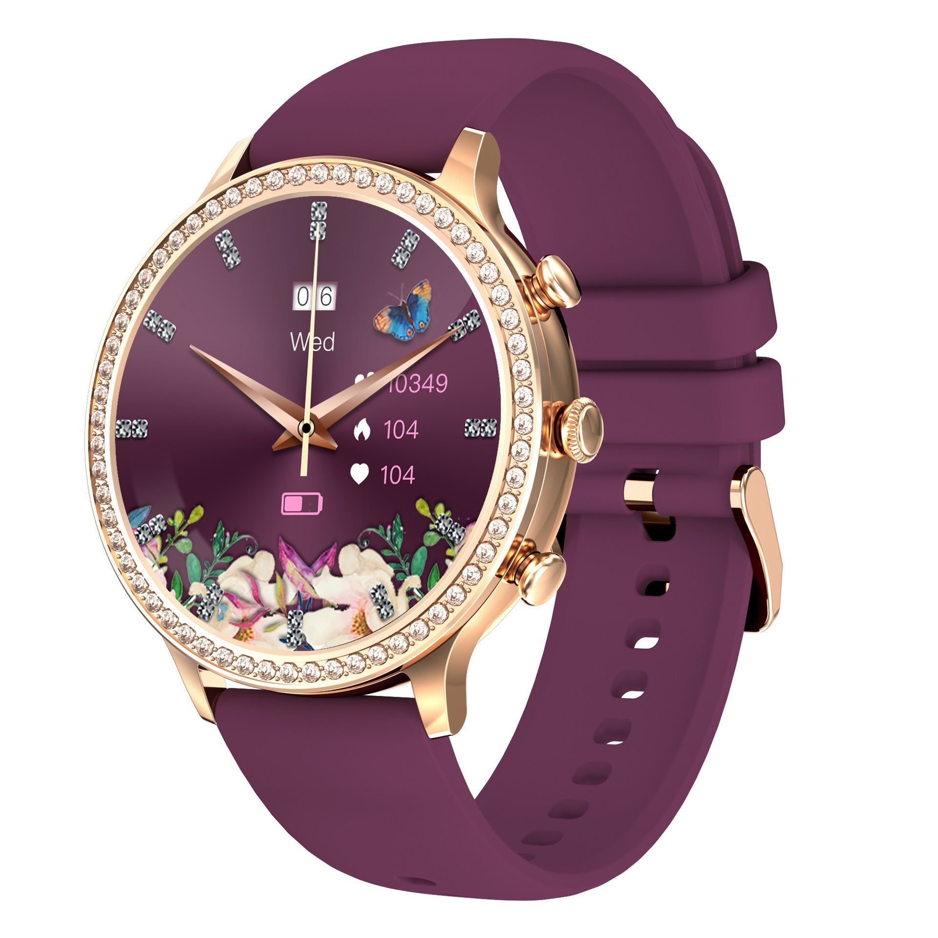 HKM-111123 Women's Bluetooth Smart Silicone Watch with Magnetic Charging and Multiple Color Options