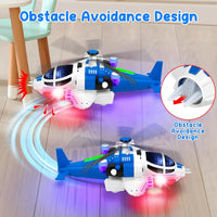 HKM-111251 Friction-Powered Helicopter Toy for Kids - Plastic Airplane Model, Ages 2 to 13