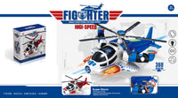 HKM-111251 Friction-Powered Helicopter Toy for Kids - Plastic Airplane Model, Ages 2 to 13
