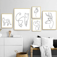HKM-111443 Abstract Animal Decorative Painting for Living Room - Modern Single Piece Canvas Art (50x40 cm)