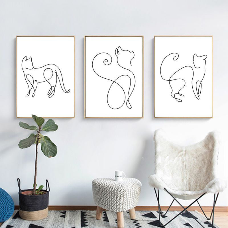HKM-111443 Abstract Animal Decorative Painting for Living Room - Modern Single Piece Canvas Art (50x40 cm)