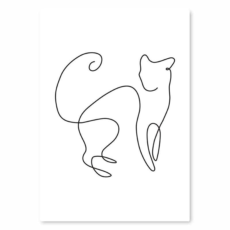 HKM-111443 Abstract Animal Decorative Painting for Living Room - Modern Single Piece Canvas Art (50x40 cm)
