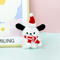 HKM-111443 Christmas Plush Teddy Bear Toy - 12cm Soft Stuffed Animal with Scarf and Hat for Kids